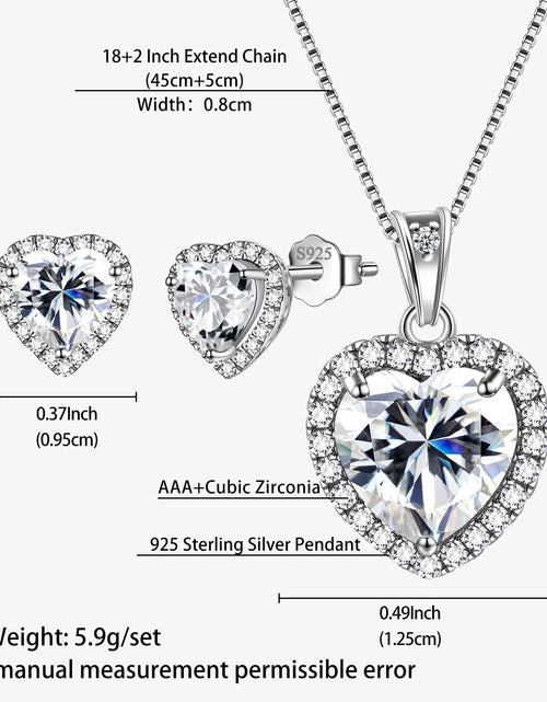 Load image into Gallery viewer, June Birthstone Jewelry Sets Women Alexandrite Heart Jewelry Set Necklace Earrings 925 Sterling Silver Fine Jewelry Girls Birthday Mother&#39;S Day Gifts
