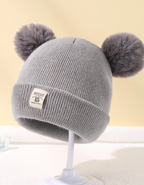 Load image into Gallery viewer, Solid Color Wool Knitted Bonnet Bebe Newborn Baby Hat Pompom Cute Winter Hat for Kids Boys Girls Children Warm Beanie Cap 0-3Y
